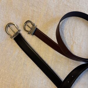 Salvatore Ferragamo Black and Brown Leather Belts